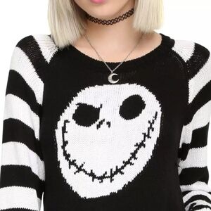 Cropped Disneys The Nightmare Before Christmas Jack Head Knit Sweater size Large